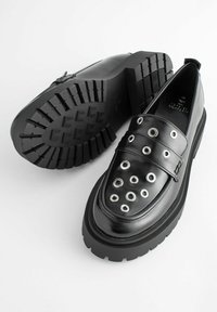 Next WIDE FIT FOREVER COMFORT CHUNKY LOAFERS - Scarpe senza lacci - mottled black