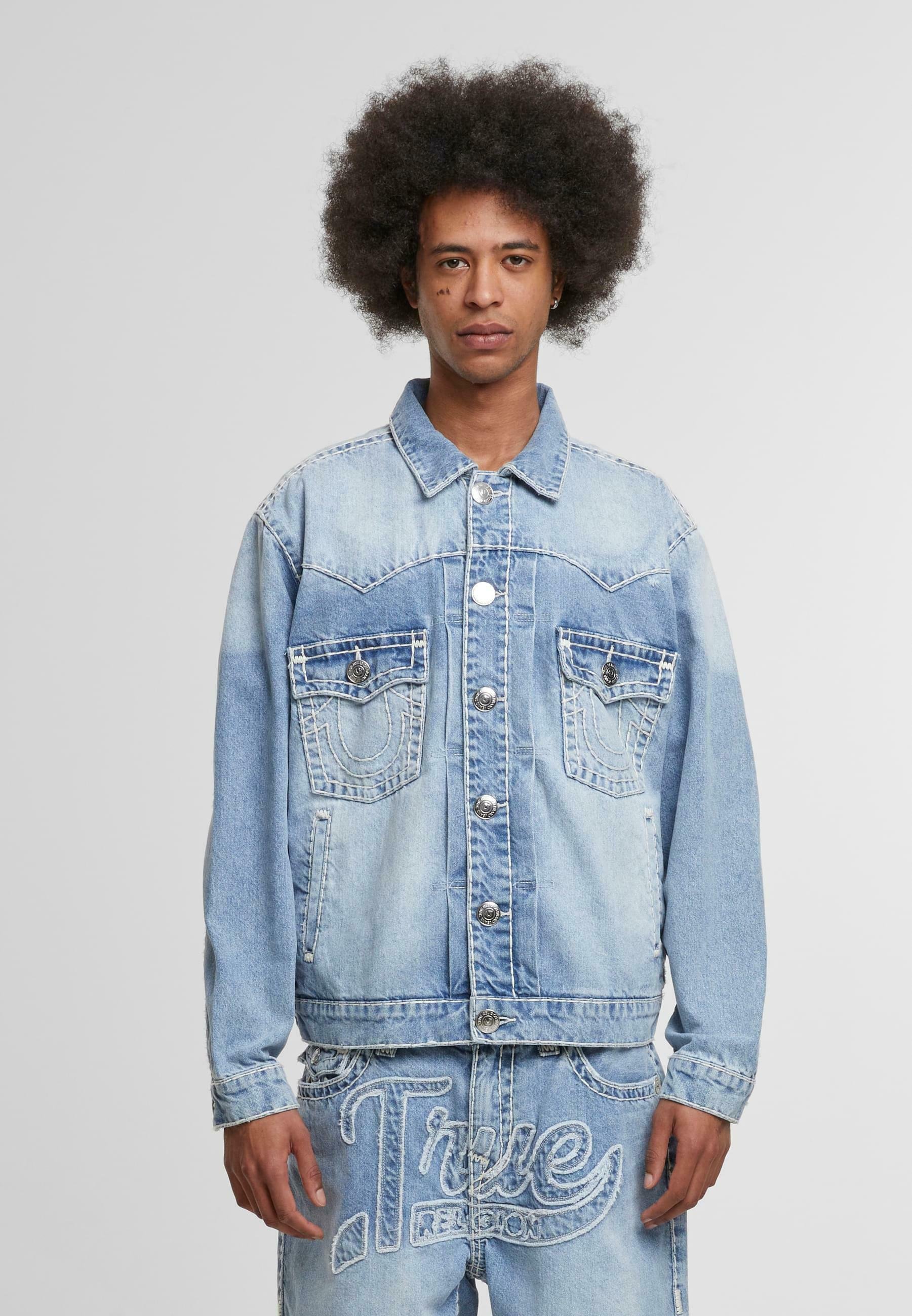 ジャケット・アウター 00s true religion patchwork denim jacket True Religion SUPER - Denim jacket - blue - Zalando.ie