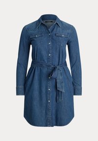 Lauren Ralph Lauren Woman BELTED DENIM SHIRTDRESS - Jeansklänning - stormee wash