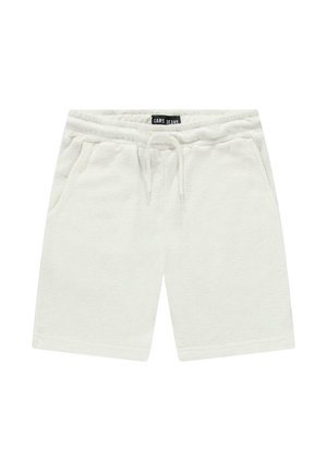 Witte herenshorts van tricot met een elastische tailleband, trekkoord en zijzakken, gemaakt van een gestructureerde stof en met een ontspannen pasvorm.