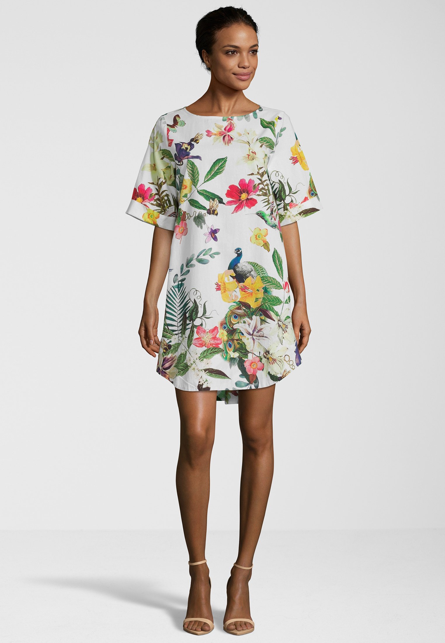 Frogbox Kleid Mit Blumenmuster Freizeitkleid Weiss Zalando Ch