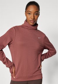 Nike Performance THERMA-FIT SWIFT - Top dugih rukava - red sepia/reflective silver