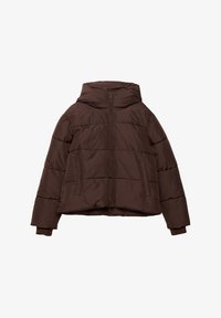 Stradivarius HOODED PUFFER Giacca invernale mottled brown