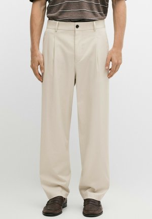 Massimo Dutti, RELAXED FIT DARTED PANTS - Pantaloni - beige