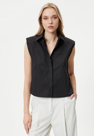 CLASSIC NECK BUTTONED - Paitapusero - black
