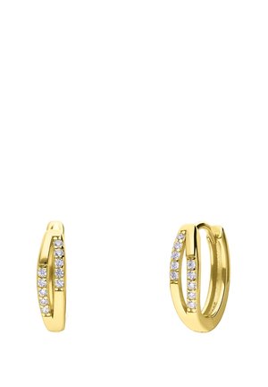 OPENGEWERKT MET ZIRKONIA - Earrings - gold-coloured