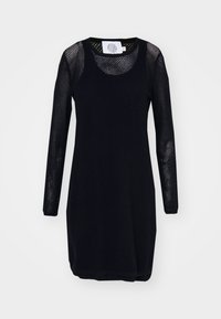 OVERLAY DRESS - Stickad klänning - blacklead