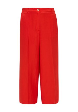 s.Oliver BLACK LABEL CULOTTE  WIDE LEG - Trousers - preiselbeere