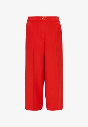 s.Oliver BLACK LABEL CULOTTE WIDE LEG - Trousers - preiselbeere