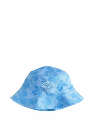 Világoskék kalap focilabda mintával és fehér "Football Club Original Team" logóval az elején.