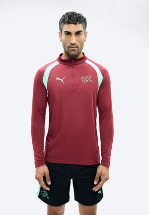 Puma SWITZERLAND SFV TRAINING 1/4 ZIP TOP - Nemzeti válogatott viselete - team regal red/green glimmer