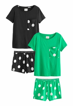 SHORT SLEEVE SET 2 PACK - REGULAR FIT - Pyžamová súprava - black green polka dot