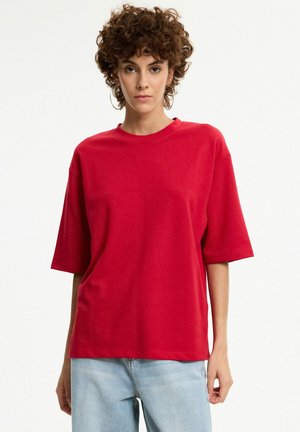 INSIDE, CAMISETA OVERSIZE BÁSICA LISA - Camiseta básica - rojo