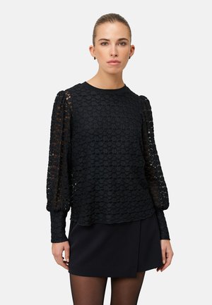 MIT RUNDHALSAUSSCHNITT - Blouse - black beauty