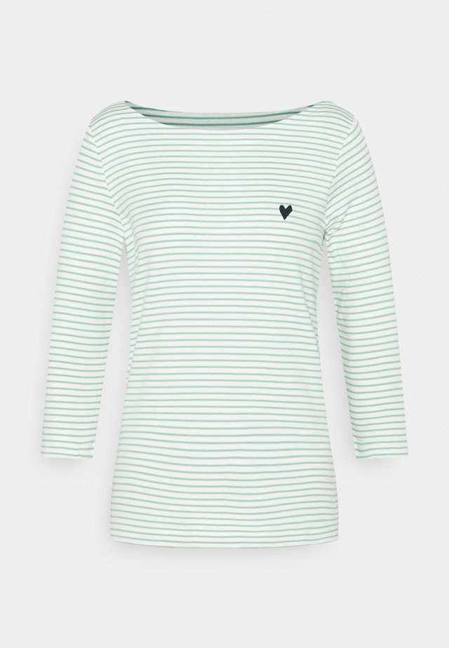 STRIPE BOAT NECK - Langarmshirt - white/green