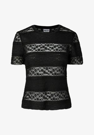 Pieces, PCMIRO LACE - Základné tričko - black
