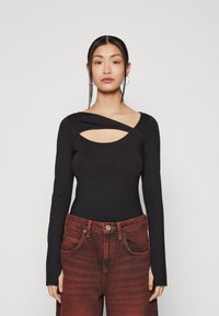 Gina Tricot - CUTOUT - Pikkade varrukatega topp - black Väikepilt 1