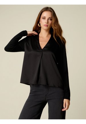 Oltre, T-SHIRT BIMATERICA MANICHE LUNGHE - Blusa - nero