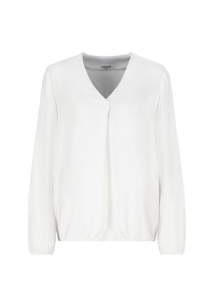 LANGARM MIT V-AUSSCHNITT UND ELASTISCHEM SAUMABSCHLUSS - Blouse - weiß