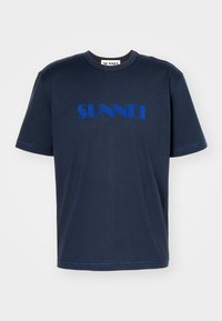 CLASSIC BIG LOGO FLUFFY FLOCK UNISEX - T-shirts med print - blue/avio