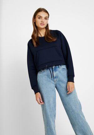 Urban Classics LADIES OVERSIZED SHORT RAGLAN CREW - Bluza - midnigh tnavy