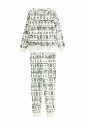TALL FIT - MATCHING FAMILY CHRISTMAS LONG SLEEVE SET - Nachtwäsche Set - black white hamish the highland cow