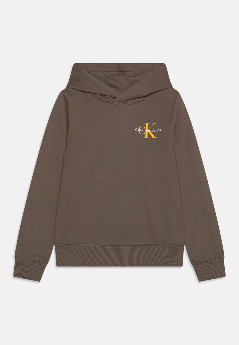 Calvin Klein Jeans SMALL MONOGRAM HOODIE UNISEX - Jersey con capucha - dark brown