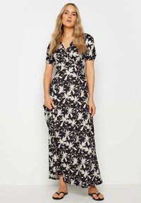 Long Tall Sally FLORAL PRINT WRAP - Robe en jersey - black