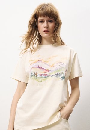 AZELLE - T-shirt imprimé - creme
