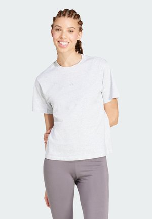 ESSENTIALS SMALL LOGO TEE - Camiseta básica - light grey heather   white