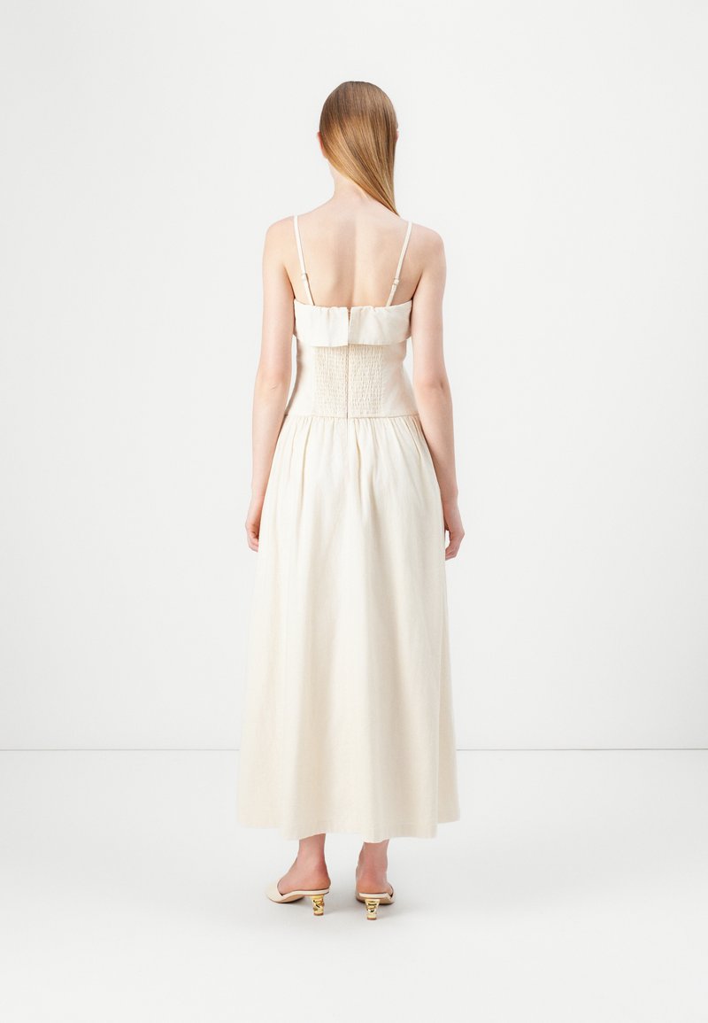 abercrombie ruffle corset midi dress Abercrombie puff sleeve corset midi dress