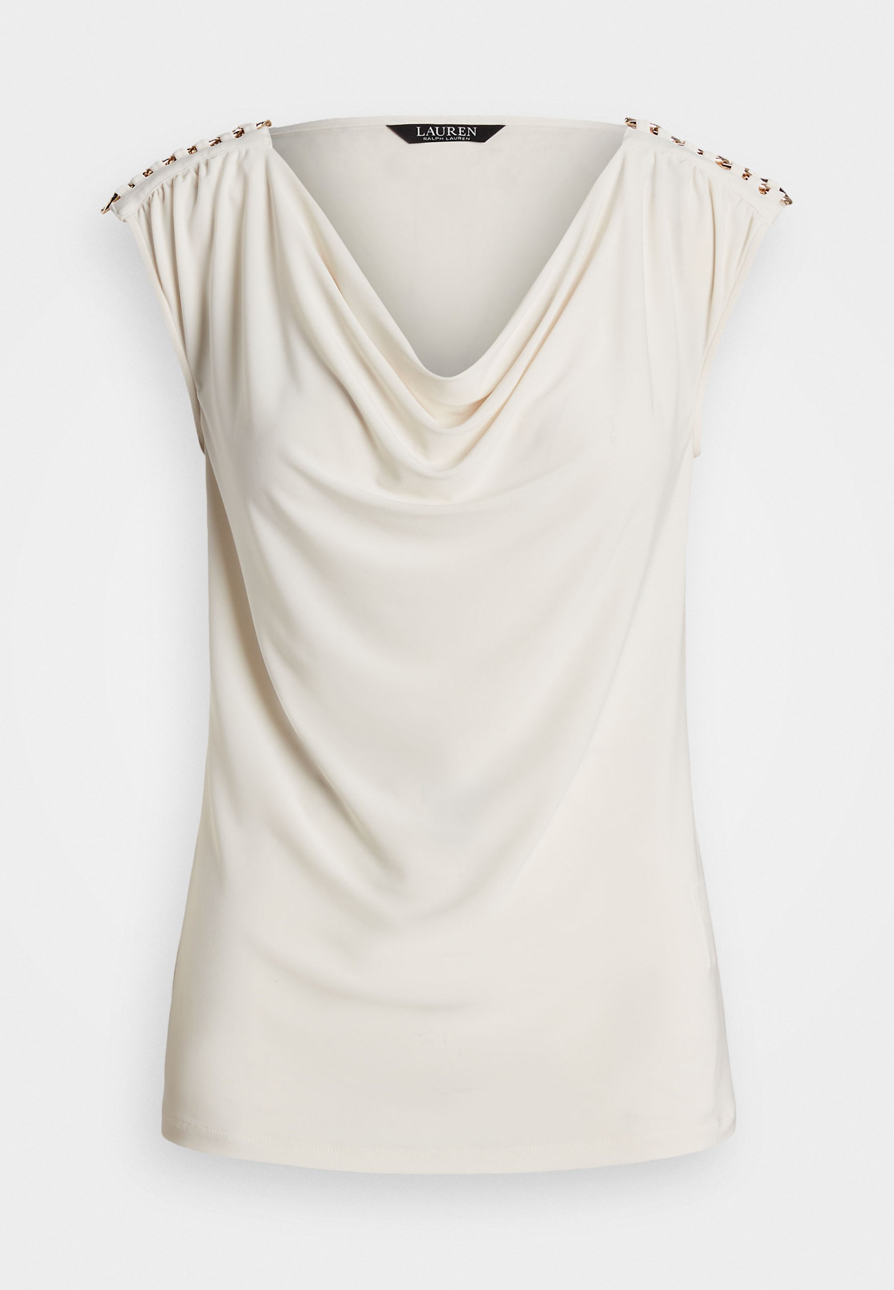 売れ筋商品|||ラルフローレン Tシャツ レディース トップス PRIYANNE JERSEY SLEEVELESS COWLNECK TOP - Print T-shirt - mascarpone cream Lauren Ralph Lauren PRIYANNE JERSEY SLEEVELESS COWLNECK TOP