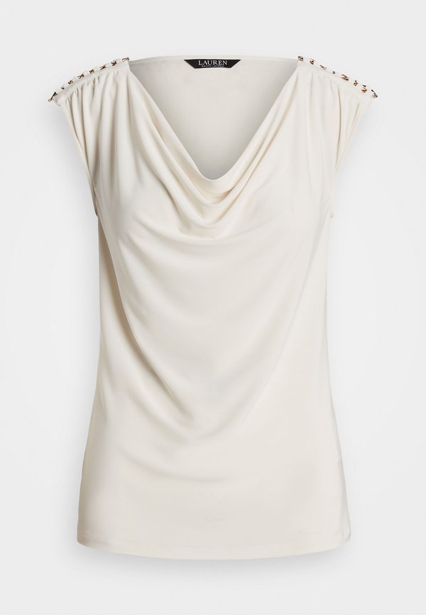 PRIYANNE JERSEY SLEEVELESS COWLNECK TOP - Print T-shirt - mascarpone cream4