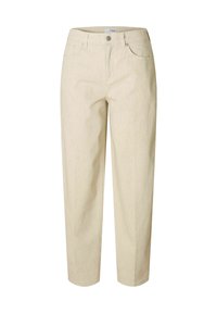 MID WAIST - Relaxed fit jeans - egret