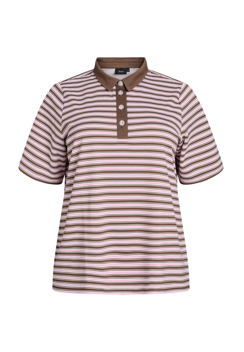 Zizzi Poloshirt bruin