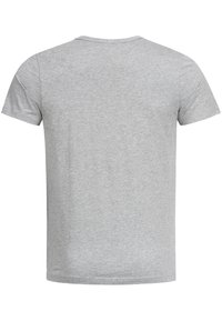 Grijze kortemouwen t-shirt, gemaakt van zacht katoen, met een klassieke ronde hals en een plain achterkant zonder prints of ontwerpen.