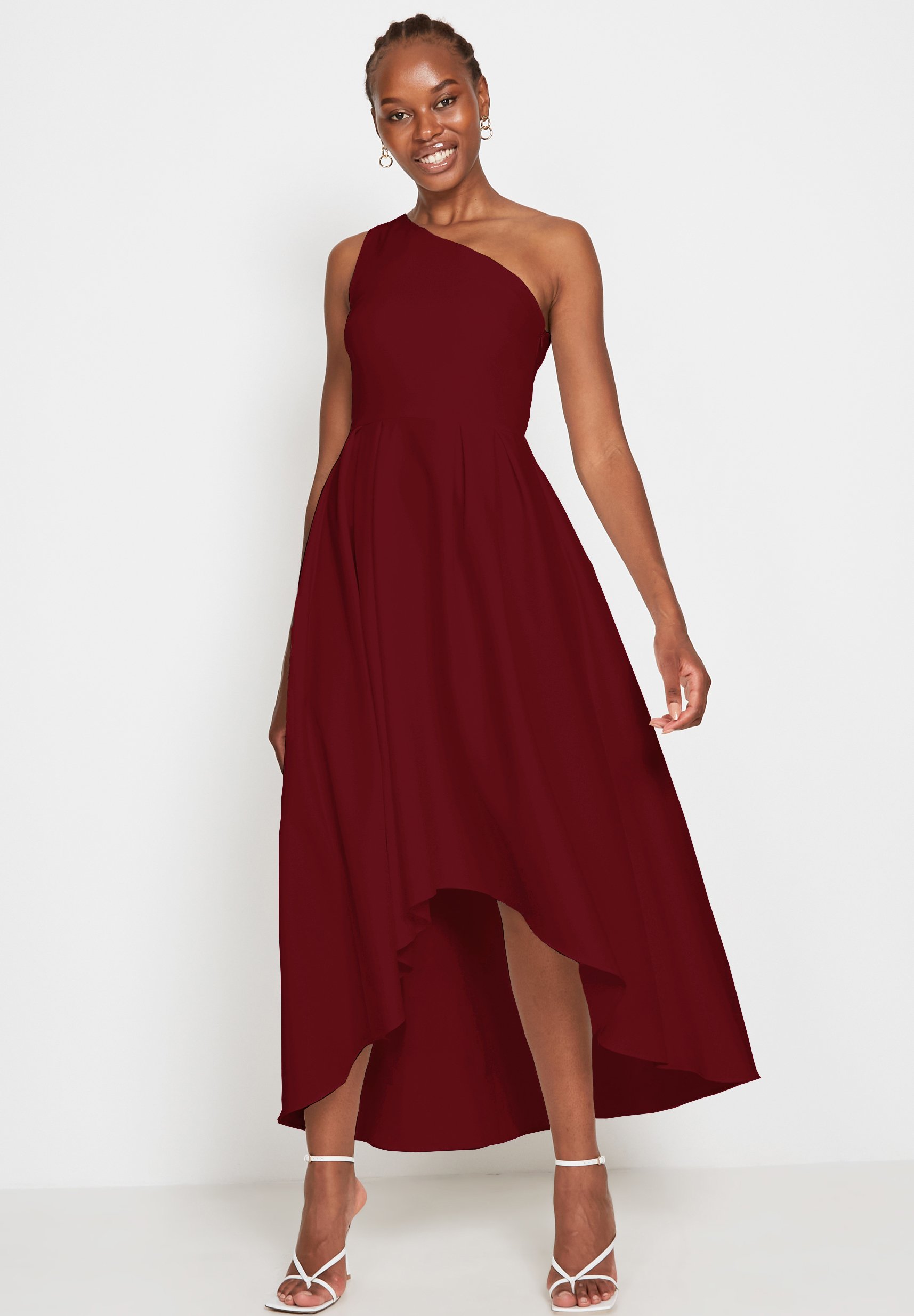 True Violet ONE SHOULDER HIGH LOW - Vestito elegante - bordeaux - Zalando.it