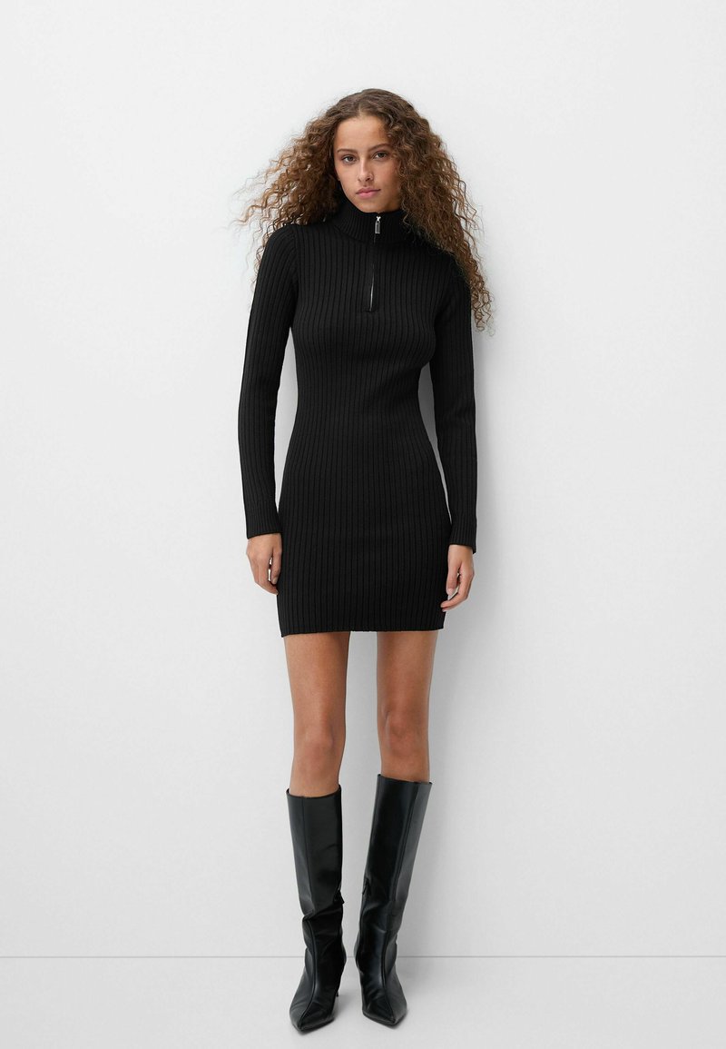 Bershka Gebreide jurk zwart