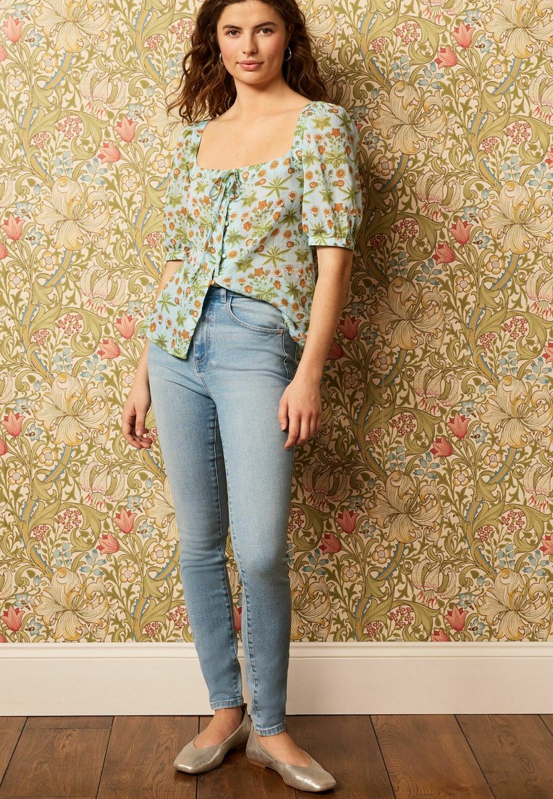 Next SHIRRED BACK SHORT SLEEVE TOP Blouse morris co daisy blue