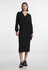 YAS YASASSI WRAP CARDIGAN - Cardigan - black