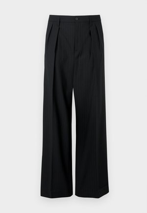MILO PINSTRIPE - Trousers - black