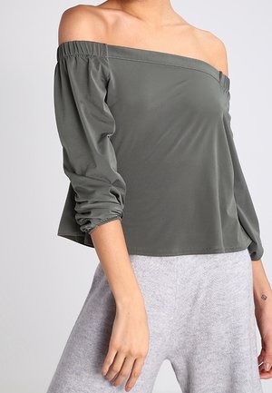 Langærmet T-shirt - khaki