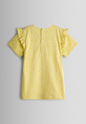 JoJo Maman Bébé, REGULAR FIT - LAMB APPLIQUÉ FRILL SHOULDER - T-Shirt print - mid yellow