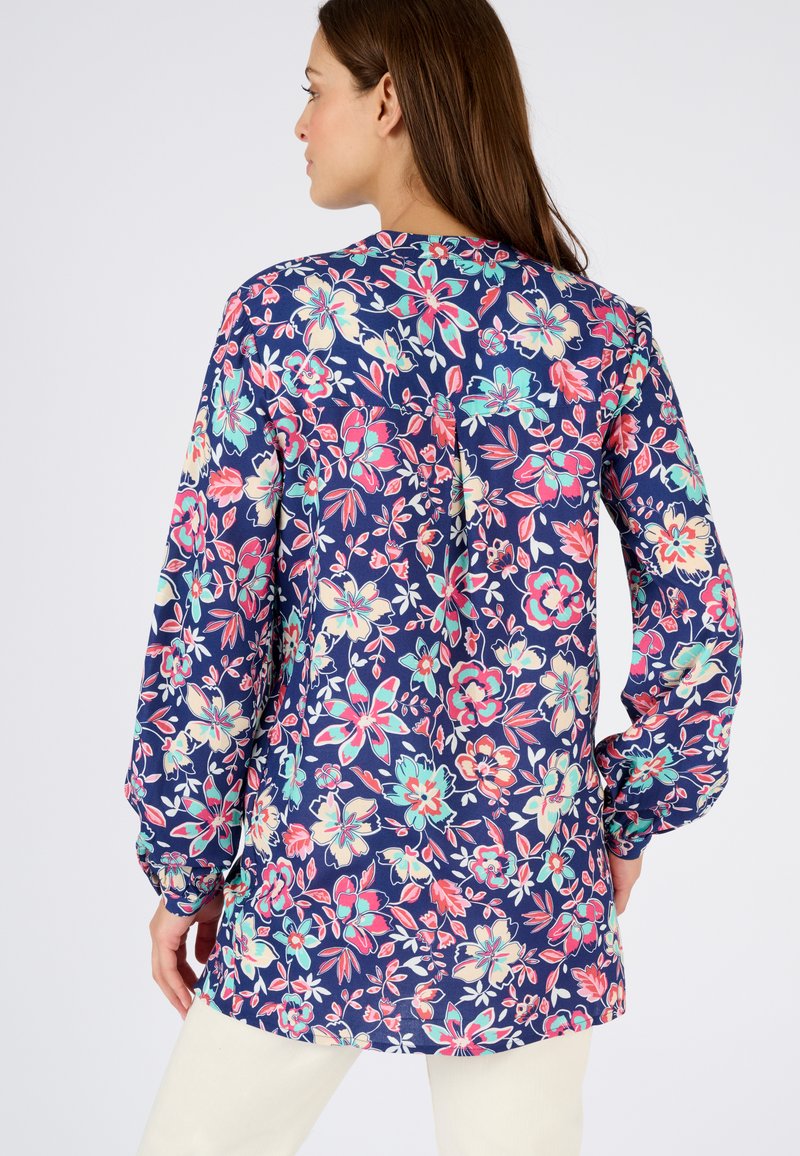 Damart Tunique marine fleuri/bleu