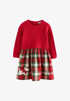 Next, REGULAR FIT - TARTAN - Abito in maglia - red