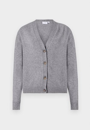 VILA VIRIL V NECK - Vest - medium grey melange