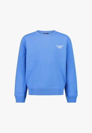 Sweatshirt bleu en mélange de coton, avec un col rond, des poignets et un ourlet côtelés, orné d'un logo blanc "LOS ANGELES GALLERY DEPT." sur la poitrine.