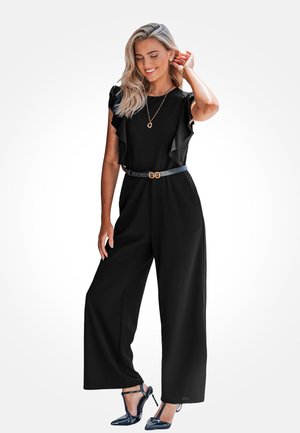 CHIC RUFFLE SLEEVE WIDE LEG  - Jumpsuit - black