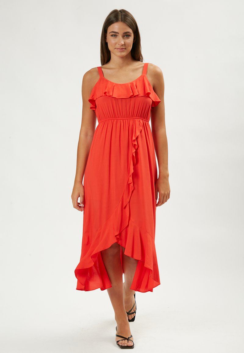 INFLUENCER FLOUNCED  - Vestido informal - lobster