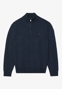 Strikkegenser - mottled dark blue